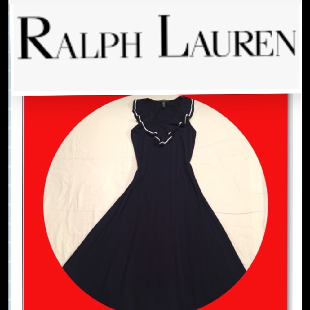 SP w Lots of Stretch. Ralph Lauren Navy Maxi Spandex Dress. Stretches to Medium